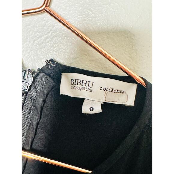 BIBHU MOHAPATRA x RTR Black Poplin Fringe Western Mid Cutout Dress Size 8 - Picture 4 of 8